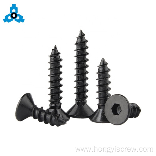 Black Zinc Hex Socket Flat Head Self-Tapping Screws